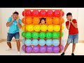 Jason and Alex Balloons Cube Challenge