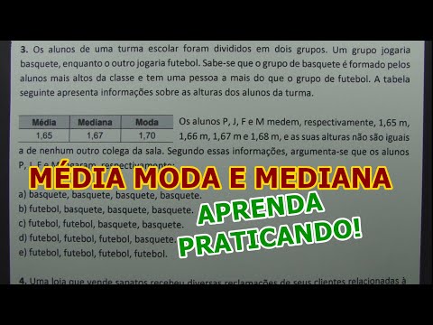 AVERAGE, MODE AND MEDIAN - ENEM QUESTIONS