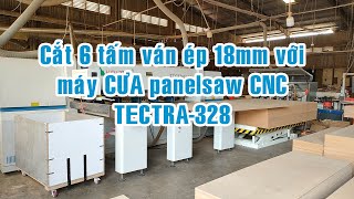Cắt 6 tấm ván ép 18mm với máy cưa panelsaw HOLZTEK Tectra-328F