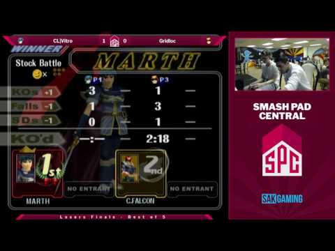 SPC44 Losers Finals - CL|Vitro (Marth) vs Gridloc (Peach/Falco/Captain Falcon)