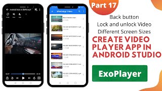 Video Player App in Android Studio (Part 17) | Lock & Unlock Video | Different Screen Sizes in Video