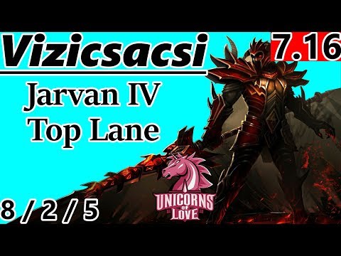 UOL Vizicsacsi as Jarvan IV Top Lane - S7 Patch 7.16 - RANK 7 EUW Challenger - Full Gameplay