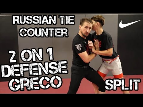 How to Defend a 2 on 1 Russian Tie in Greco-Roman Wrestling - Split the Two on One