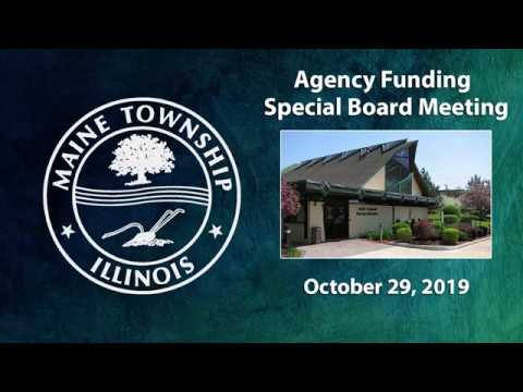Maine Township Agency Funding Special Board Meeting - 10-29-19