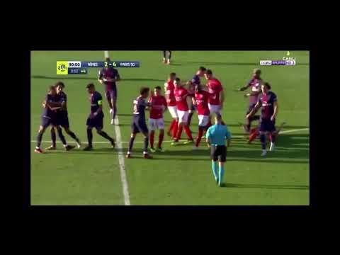 PSG vs Nimes - Red Card - Mbappe