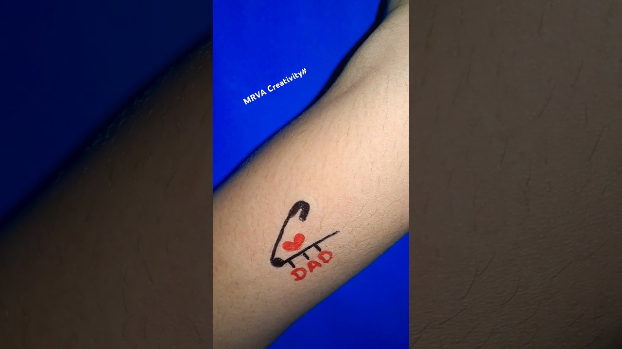 Temporary DAD tattoo with safety pin 👌❤️🧷❤️👌 #dadtattoo #tattoo #viral
