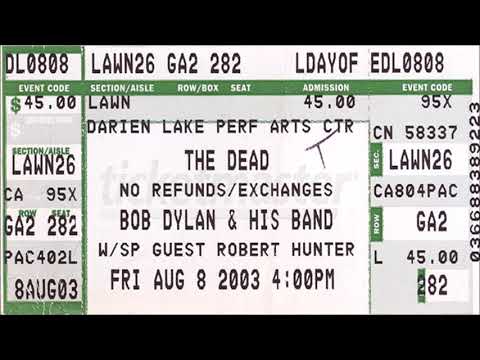 Bob Dylan 2003 US Summer Tour– Darien Center, NY USA  8th August 2003
