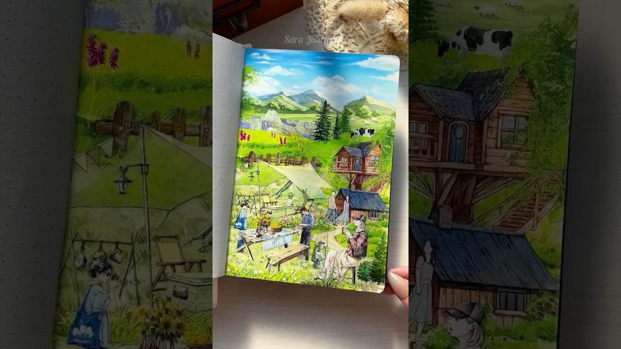 Picnic Scenery Journaling ASMR Scrapbooking #journaling #journal #scrapbooking #journalwithme #asmr