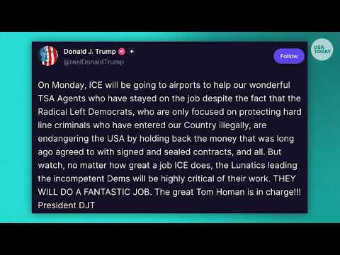 President Donald Trump deploys ICE agents to assist TSA during airport delays