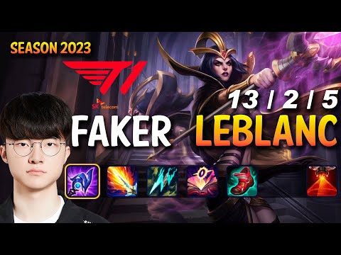 T1 Faker LEBLANC vs ZOE Mid - Patch 13.16 KR Ranked