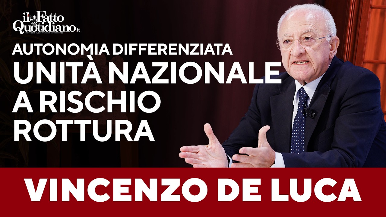 De Luca contro l’autonomia differenziata: “Allargherà ancora di più il divario tra Nord e Sud”