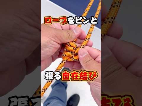 ロープをピンと張る結束方法【自在結び】船長のロープワーク✨#knot