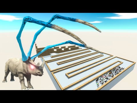 Escape From Alien Rhinoceros - Last Survivor - Zigzag Course | Animal Revolt Battle Simulator