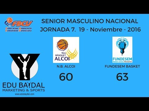 NOU BASQUET ALCOI - FUNDESEM BASKET SCHOOL INNOVA MUTXAMEL. JORNADA 7