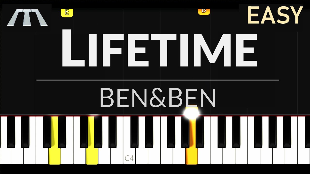 Lifetime (Ben&Ben) - EASY Piano Tutorial (w/ free MIDI file)