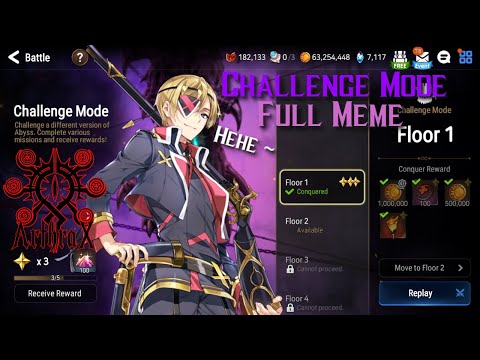 Abyss Challenge Mode Floor 1 - 3 Stars Full meme (Very Fast and Easy) w/Schuri