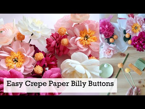 FREE Tutorial - Easy Crepe Paper Billy Buttons