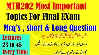 Fully explained fully preparation most vip topics with examples mth202 in Urdu and Hindi exam's 2k25