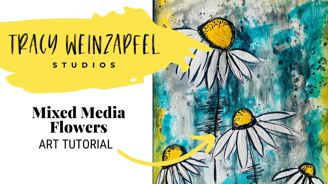 Mixed Media Daisy Flowers (Art Tutorial)