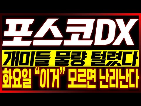 [포스코DX 주가전망] 개미들 물량 털렸다!! 화요일 "이거" 모르면 난리난다!!