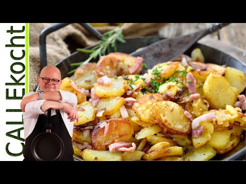 So machst du perfekte Bratkartoffeln - knusprig mit Speck und Zwiebeln