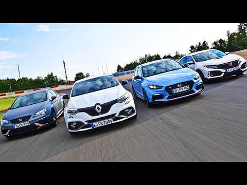 2018 Honda Civic Type R vs 2018 Hyundai i30 N vs 2018 Renault Megane RS vs 2018 Seat Leon Cupra R