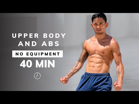 40 Min UPPER BODY + ABS HIIT WORKOUT | Tone Arms & Core At Home | No Equipment, No Repeat
