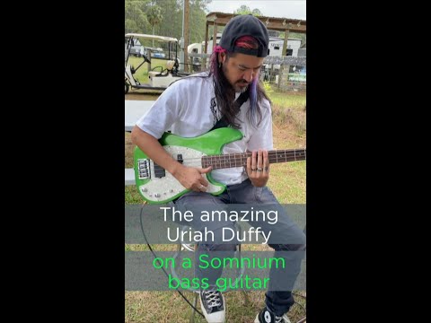 Flying fingers bass . . . the amazing Uriah Duffy on a Somnium bass guitar!