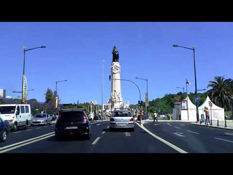 Driving in Portugal: Lisbon, Tivoli Hotel - A2/IP7 - 25 de Abril Bridge.
