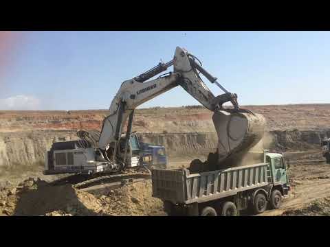 Liebherr 984 Excavator Loading Trucks With Two Passes - Sotiriadis Mining Works
