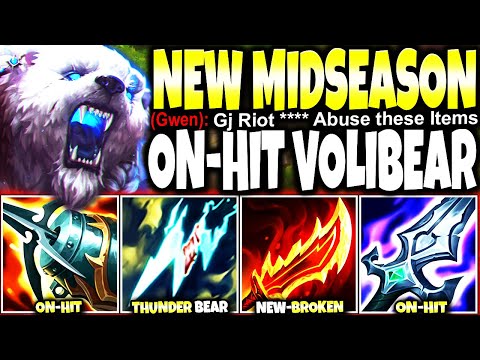 New Midseason ON-HIT VOLIBEAR SHIV BUILD BROKE with 2x AOE THUNDER DMG ⚡🔥 LoL Volibear s13 Gameplay