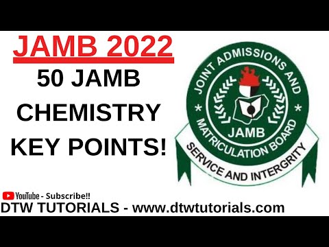 50 JAMB CHEMISTRY KEY POINTS (JAMB 2022)