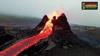 Iceland | Drone visuals of a volcano erupted few days ago | Connect Gujarat