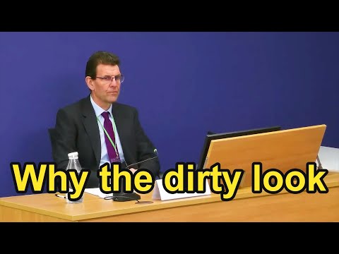 Why the dirty look? Chris Aujard is being quizzed by Sam Stevens on his role at the Post Office