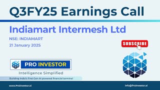 Indiamart Intermesh Ltd. | Q3FY25 | Earnings Conference Call | #earningcall #concall #indiamart