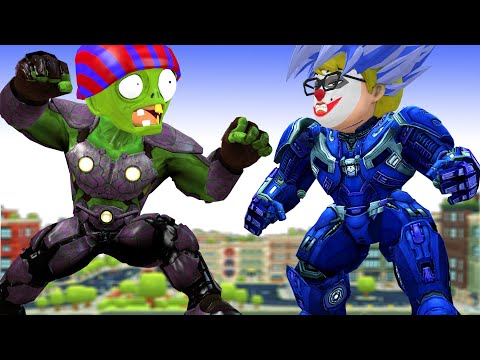 Team Super Hero Transform HulkBuster Troll Friend Giant Zombie Protect City - Scary Teacher 3D Toonz