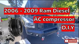 how to change ac compressor on a Dodge Ram 2500-3500 HD 5.9l, 6.7l cummins Diesel (2006-2009) HD