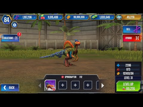 Spinoraptor Max Level 40 - Hybrid PART 1 - Jurassic World The Game