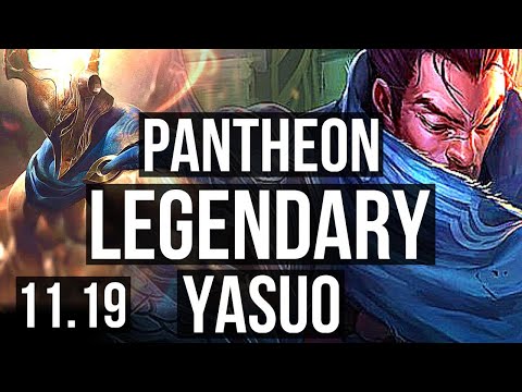 PANTHEON vs YASUO (MID) | 68% winrate, 7 solo kills, Legendary | EUW Master | v11.19