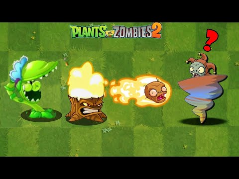 Pvz 2 Challenge - Every PEA & Other Plants POWER-UP vs Jester Zombie - Who Will WIn?