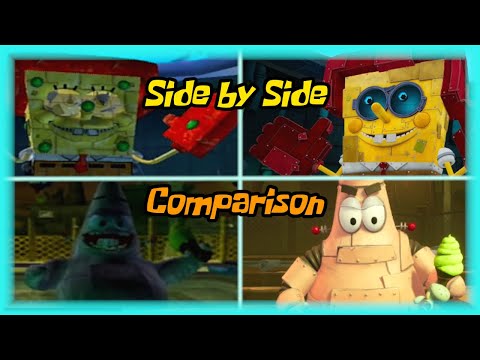 SpongeBob Battle for Bikini Bottom Rehydrated - All Bosses Comparison (Original vs Remake)