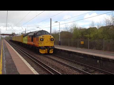 Trio of Trains at Shieldmuir (ft. Colas 37s on MENTOR) | (26/04/18)