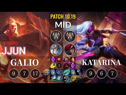 GRF jjun Galio vs Katarina Mid - KR Patch 10.19