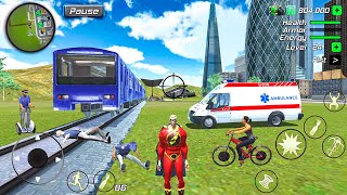 Amazing Iron Hero NY Gangster City - Ambulance and Motorbike in Open World - Android Gameplay