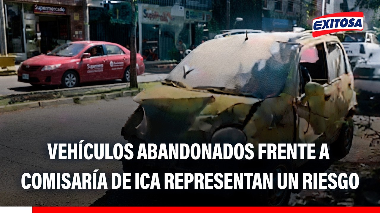 🔴🔵 Vehículos abandonados frente a comisaría de Ica generan preocupación ante eventuales accidentes
