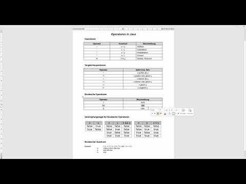 Java 06: Operatoren und Boolesche Verknüpfungsregeln