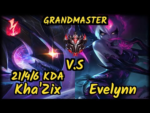 GOG Pride (KHA'ZIX) vs EVELYNN - 21/4/6 KDA JUNGLE GAMEPLAY - EUW Ranked GRANDMASTER