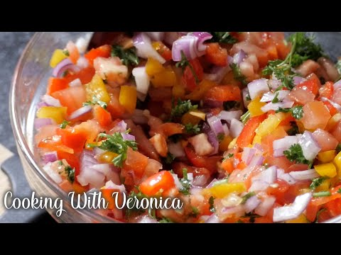 How to make the Best Brazilian Salsa (vinagrete) Recipe! Easy, Fast! | Cooking With Veronica