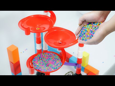 Marble Run ASMR ☆ Spiral Circle vs 10000 Colorful Mini Marbles