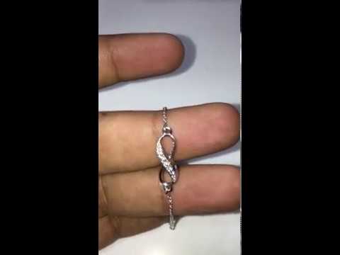18K White Gold Infinity Diamond Pendant
